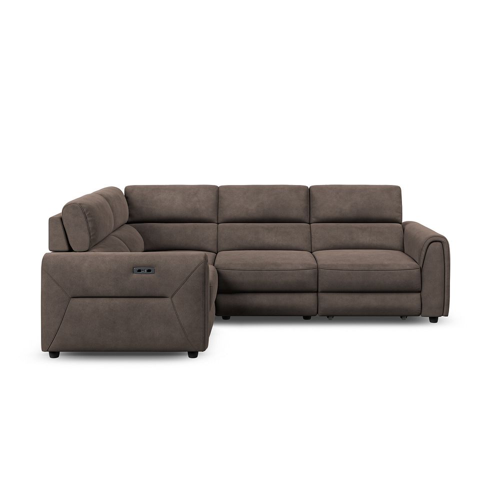 Santorini Modular 4 Seater Power Chaise Right Hand Corner Sofa with Power Headrests in Nomad Driftwood Fabric- GRO 3