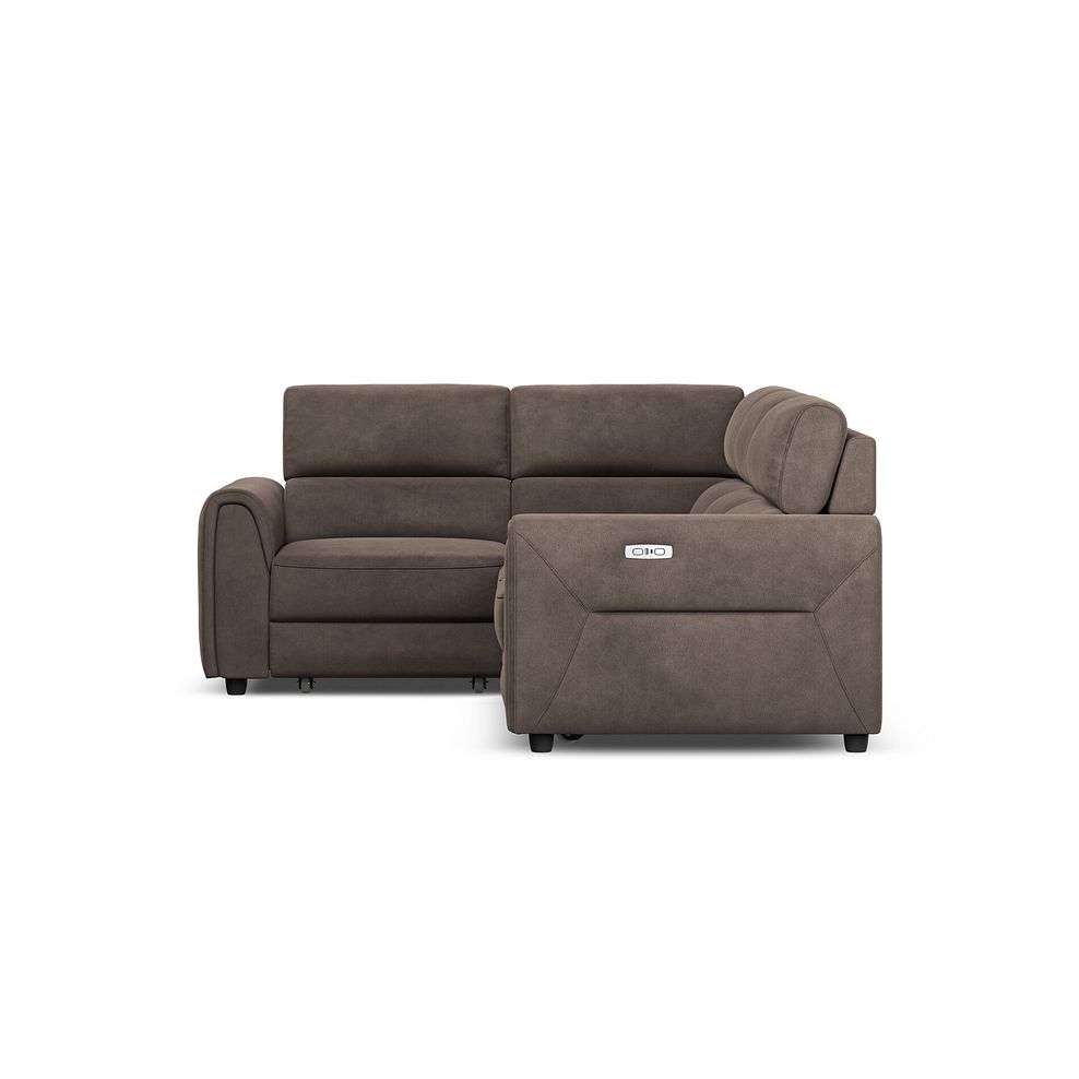 Santorini Modular 4 Seater Power Chaise Right Hand Corner Sofa with Power Headrests in Nomad Driftwood Fabric- GRO 5
