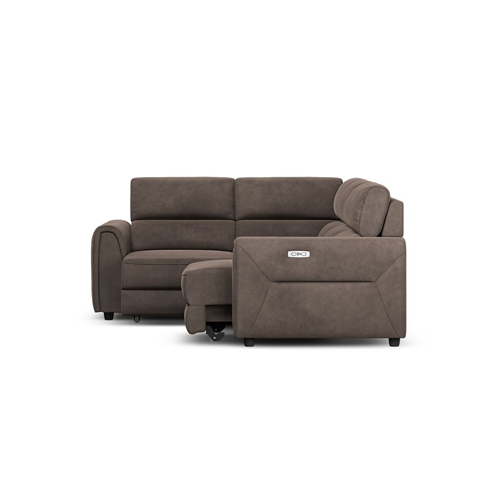 Santorini Modular 4 Seater Power Chaise Right Hand Corner Sofa with Power Headrests in Nomad Driftwood Fabric- GRO 6