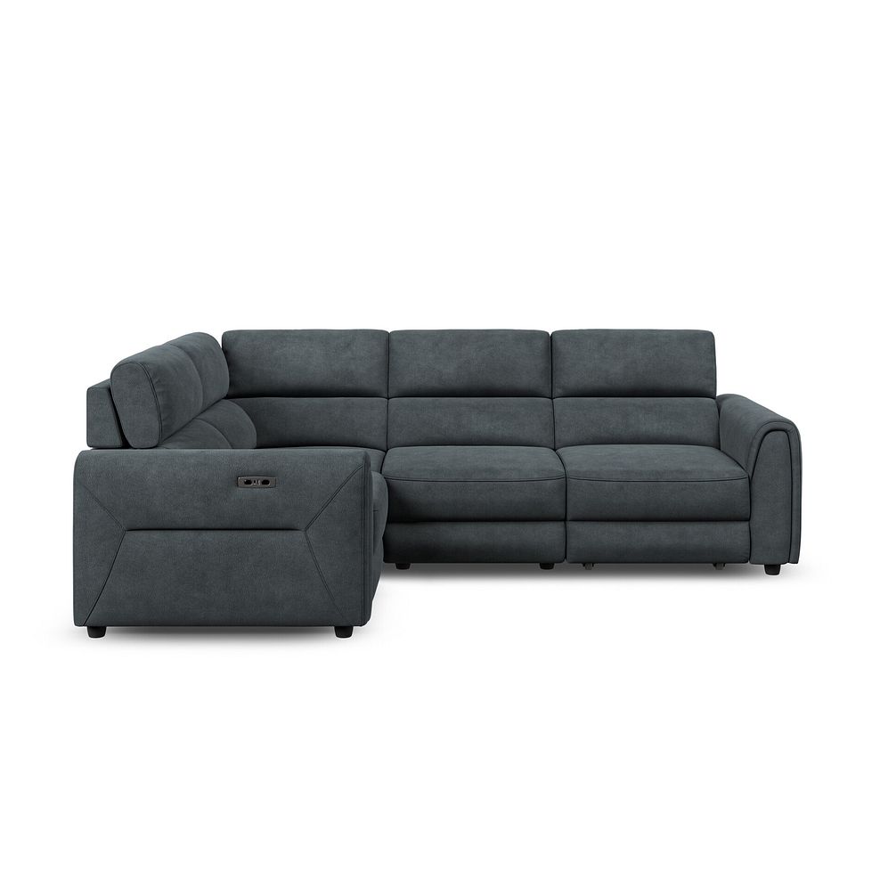 Santorini Modular 4 Seater Power Chaise Right Hand Corner Sofa with Power Headrests in Nomad Harbour Mist Fabric-  3