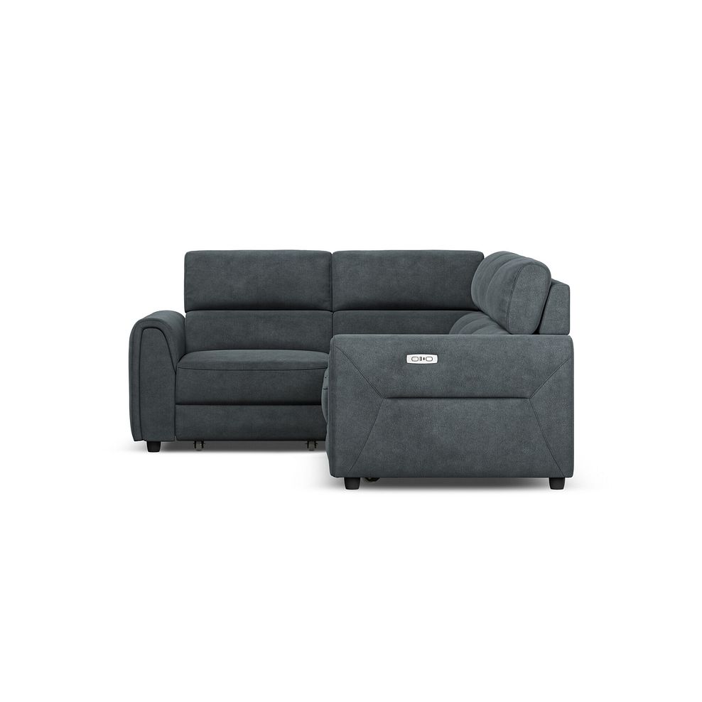 Santorini Modular 4 Seater Power Chaise Right Hand Corner Sofa with Power Headrests in Nomad Harbour Mist Fabric-  5