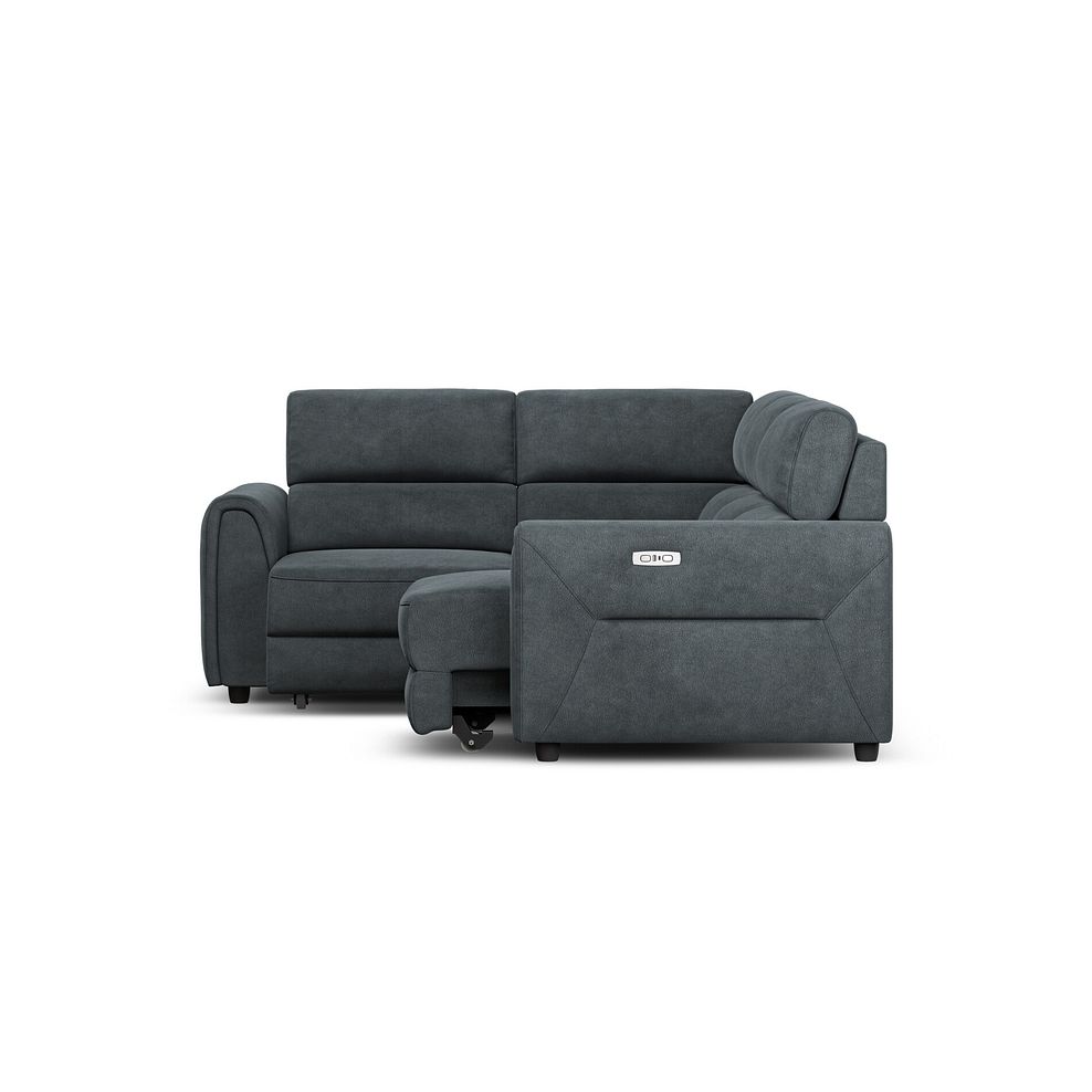 Santorini Modular 4 Seater Power Chaise Right Hand Corner Sofa with Power Headrests in Nomad Harbour Mist Fabric-  6