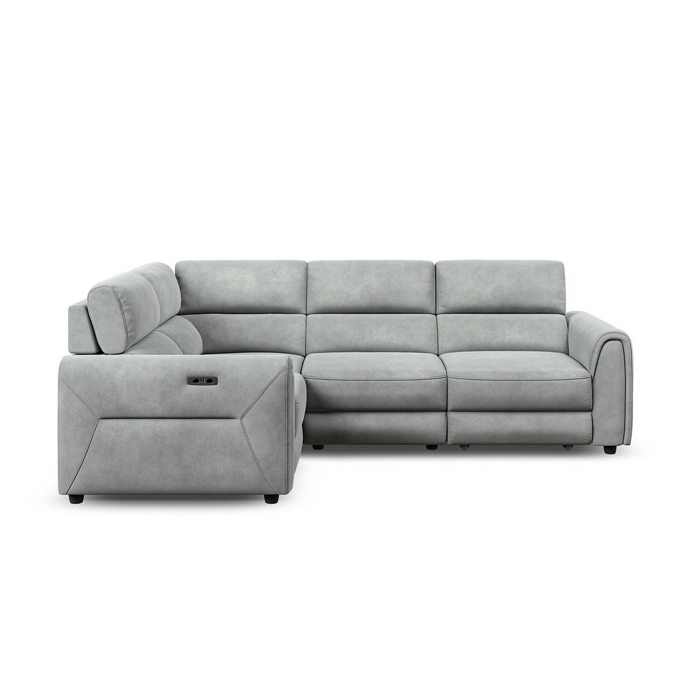 Santorini Modular 4 Seater Power Chaise Right Hand Corner Sofa with Power Headrests in Nomad Pebble Fabric- GROUP  3