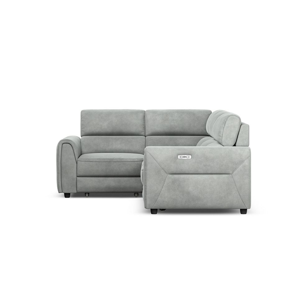Santorini Modular 4 Seater Power Chaise Right Hand Corner Sofa with Power Headrests in Nomad Pebble Fabric- GROUP  5