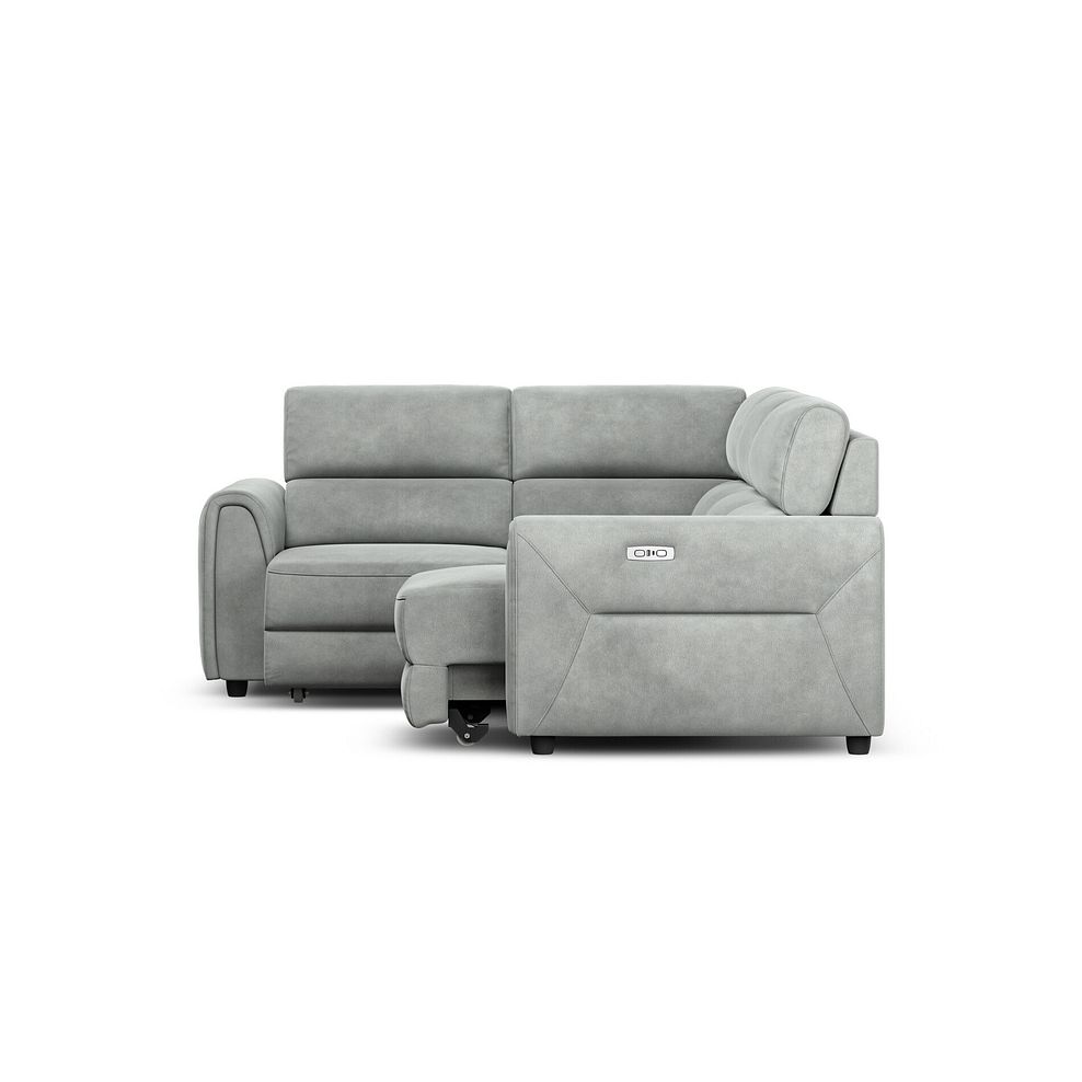 Santorini Modular 4 Seater Power Chaise Right Hand Corner Sofa with Power Headrests in Nomad Pebble Fabric- GROUP  6