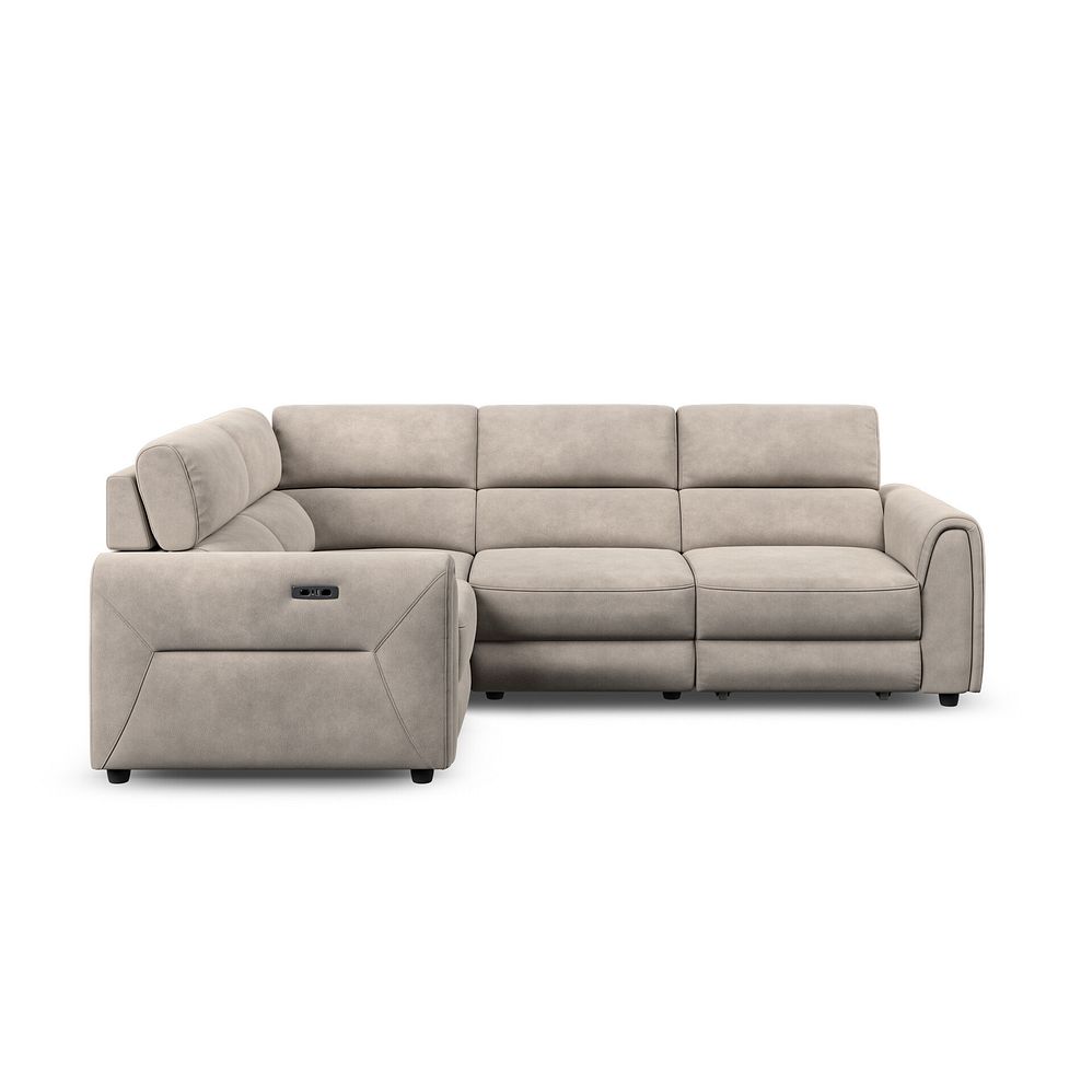 Santorini Modular 4 Seater Power Chaise Right Hand Corner Sofa with Power Headrests in Nomad Sahara Fabric- GROUP  3