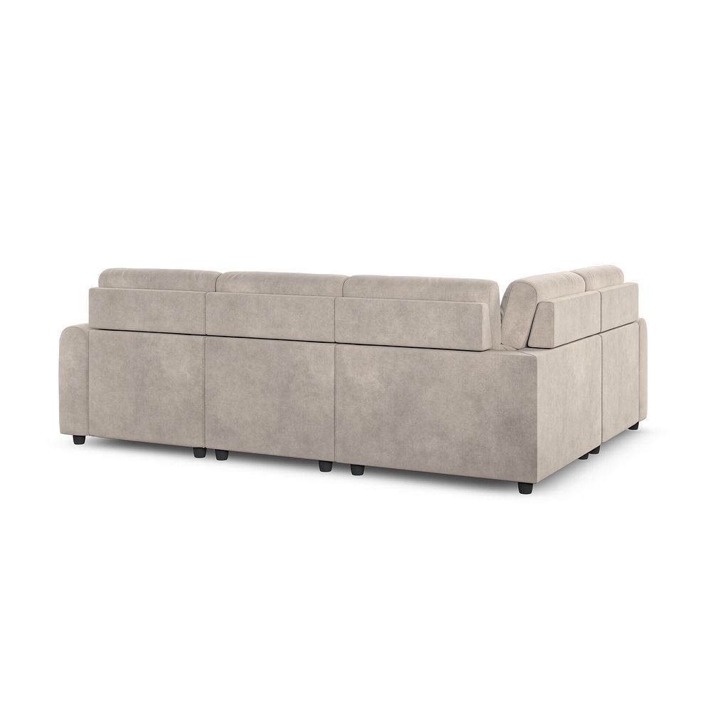 Santorini Modular 4 Seater Power Chaise Right Hand Corner Sofa with Power Headrests in Nomad Sahara Fabric- GROUP  4