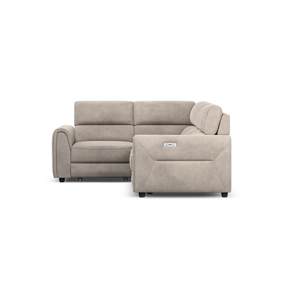 Santorini Modular 4 Seater Power Chaise Right Hand Corner Sofa with Power Headrests in Nomad Sahara Fabric- GROUP  5