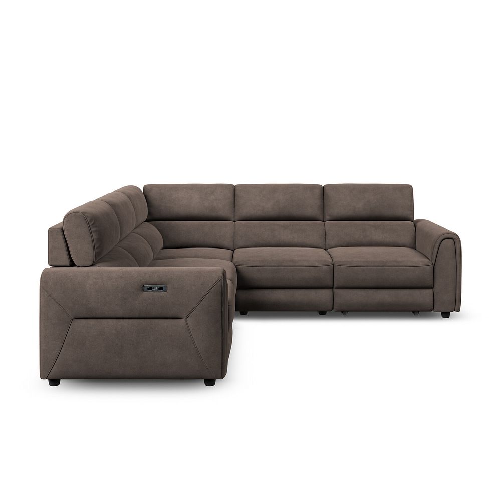 Santorini Modular 5 Seater Power Chaise Corner Sofa in Nomad Driftwood Fabric- GROUP 3 3