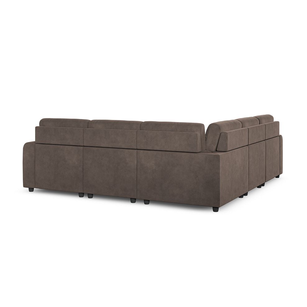 Santorini Modular 5 Seater Power Chaise Corner Sofa in Nomad Driftwood Fabric- GROUP 3 4