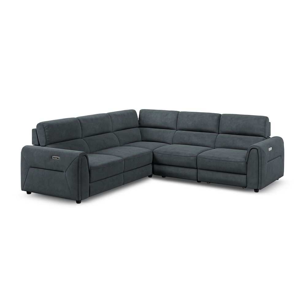 Santorini Modular 5 Seater Power Chaise Corner Sofa in Nomad Harbour Mist Fabric- GROUP 3 1