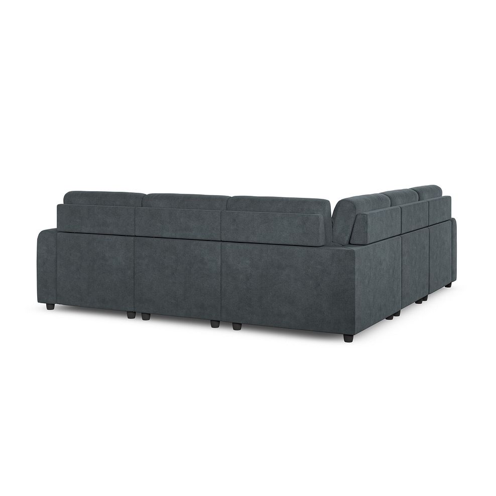 Santorini Modular 5 Seater Power Chaise Corner Sofa in Nomad Harbour Mist Fabric- GROUP 3 4