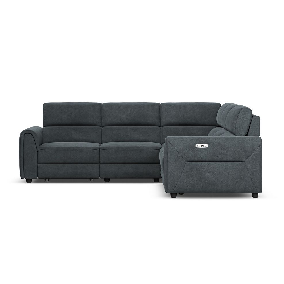 Santorini Modular 5 Seater Power Chaise Corner Sofa in Nomad Harbour Mist Fabric- GROUP 3 5