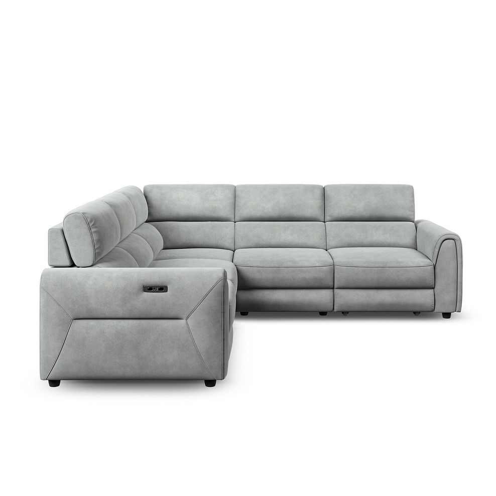 Santorini Modular 5 Seater Power Chaise Corner Sofa in Nomad Pebble Fabric- GROUP 3 3