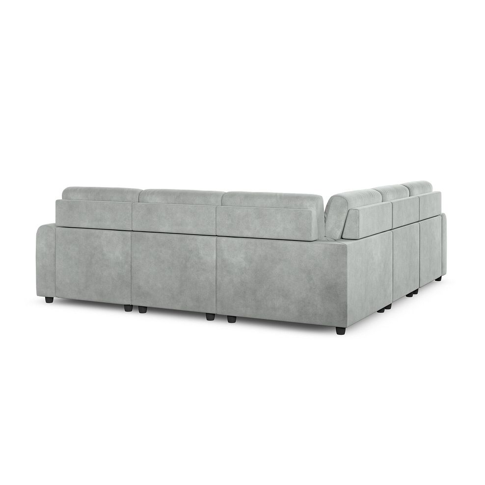 Santorini Modular 5 Seater Power Chaise Corner Sofa in Nomad Pebble Fabric- GROUP 3 4