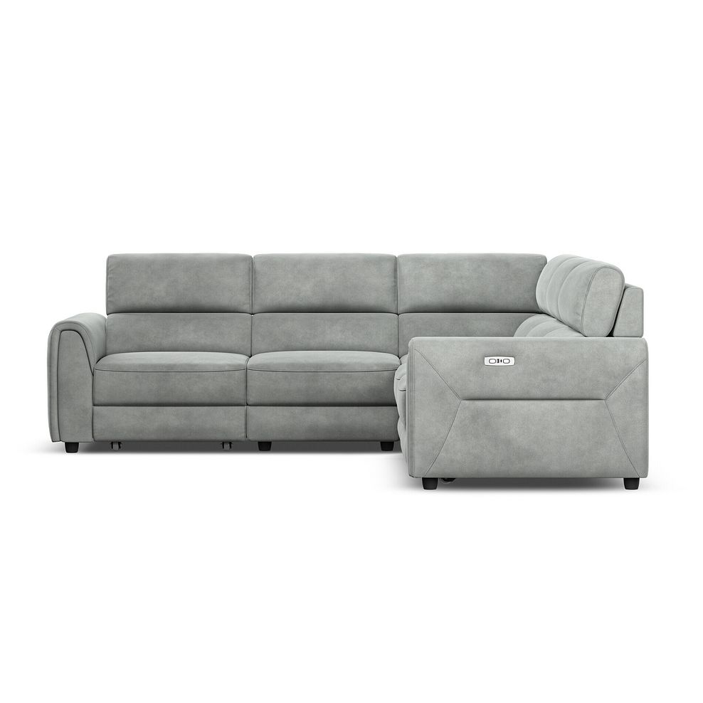 Santorini Modular 5 Seater Power Chaise Corner Sofa in Nomad Pebble Fabric- GROUP 3 5