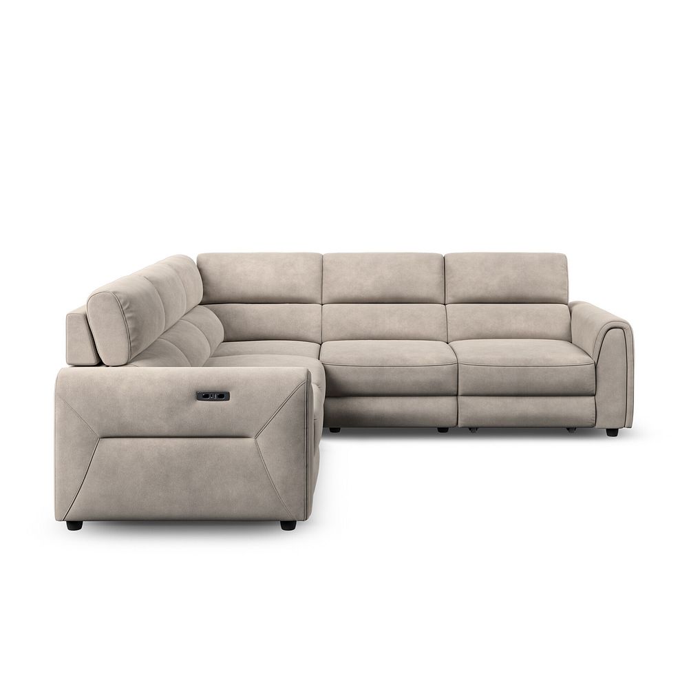 Santorini Modular 5 Seater Power Chaise Corner Sofa in Nomad Sahara Fabric- GROUP 3 3