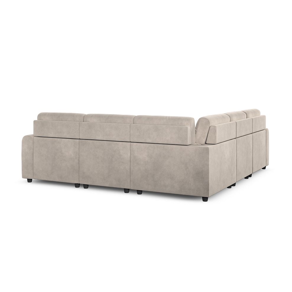 Santorini Modular 5 Seater Power Chaise Corner Sofa in Nomad Sahara Fabric- GROUP 3 4