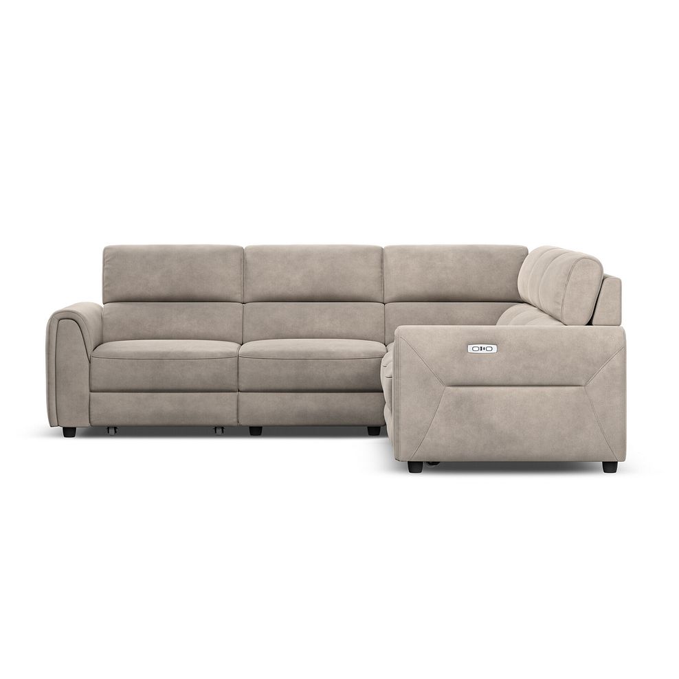 Santorini Modular 5 Seater Power Chaise Corner Sofa in Nomad Sahara Fabric- GROUP 3 5