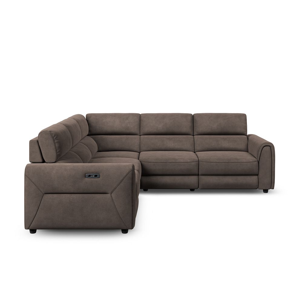 Santorini Modular 5 Seater Electric Reclining Corner Sofa with Power Headrests in Nomad Driftwood Fabric- GROUP 3 6