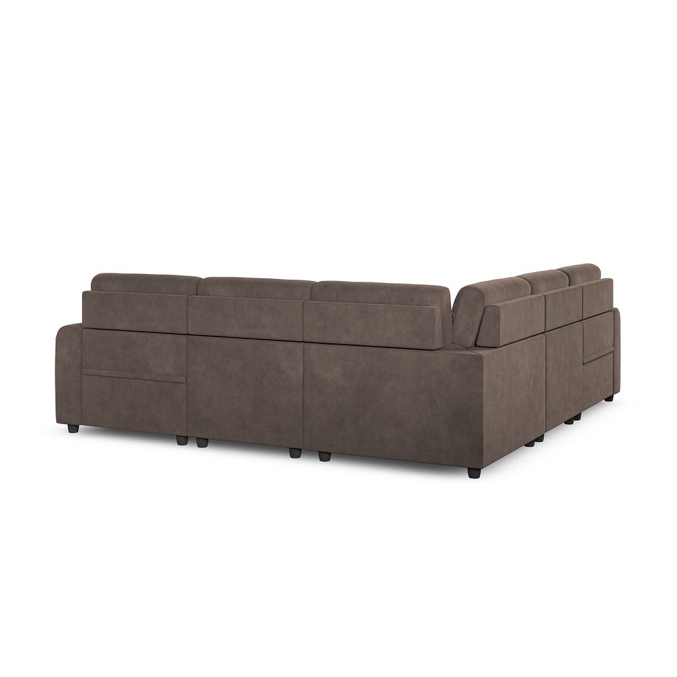 Santorini Modular 5 Seater Electric Reclining Corner Sofa with Power Headrests in Nomad Driftwood Fabric- GROUP 3 7