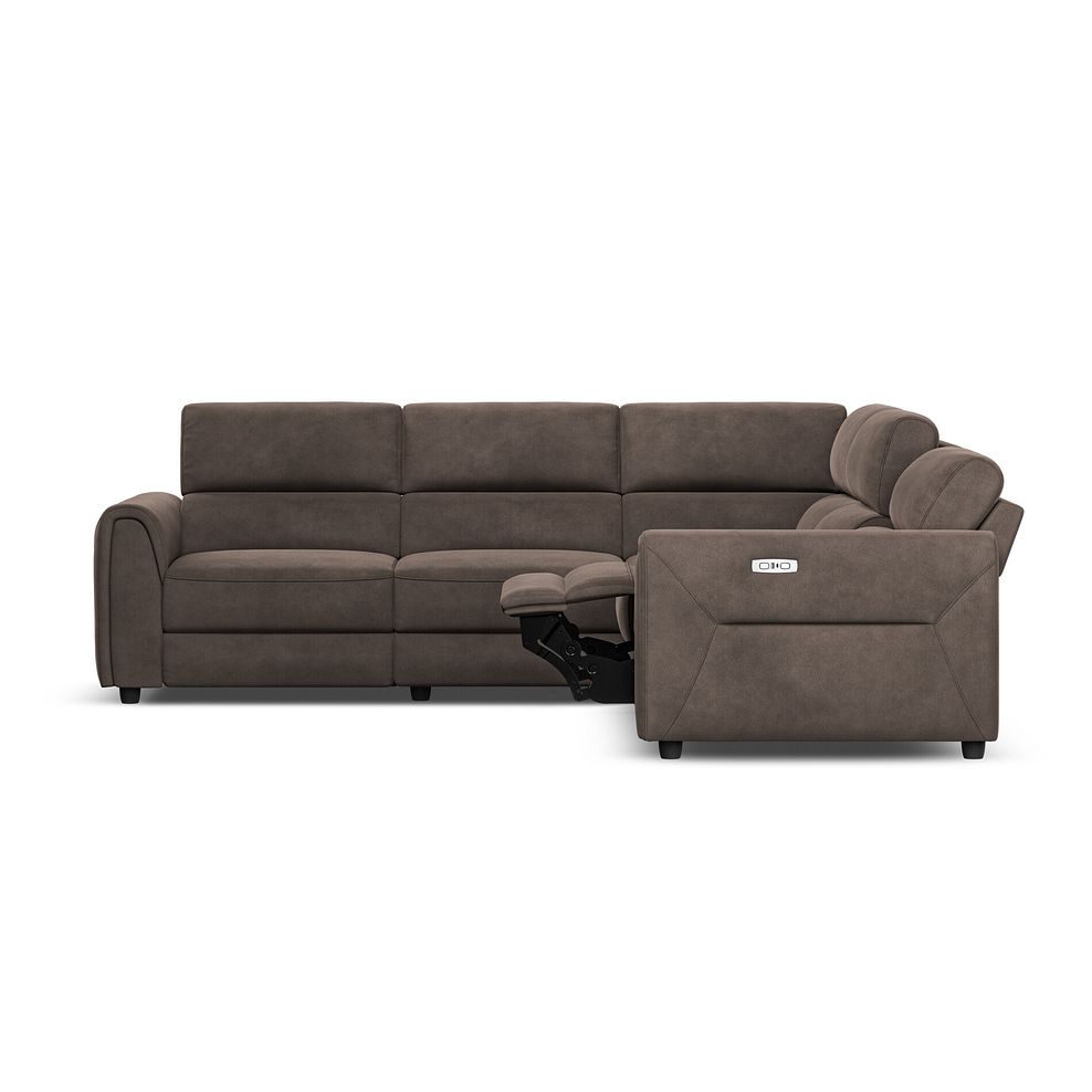 Santorini Modular 5 Seater Electric Reclining Corner Sofa with Power Headrests in Nomad Driftwood Fabric- GROUP 3 9