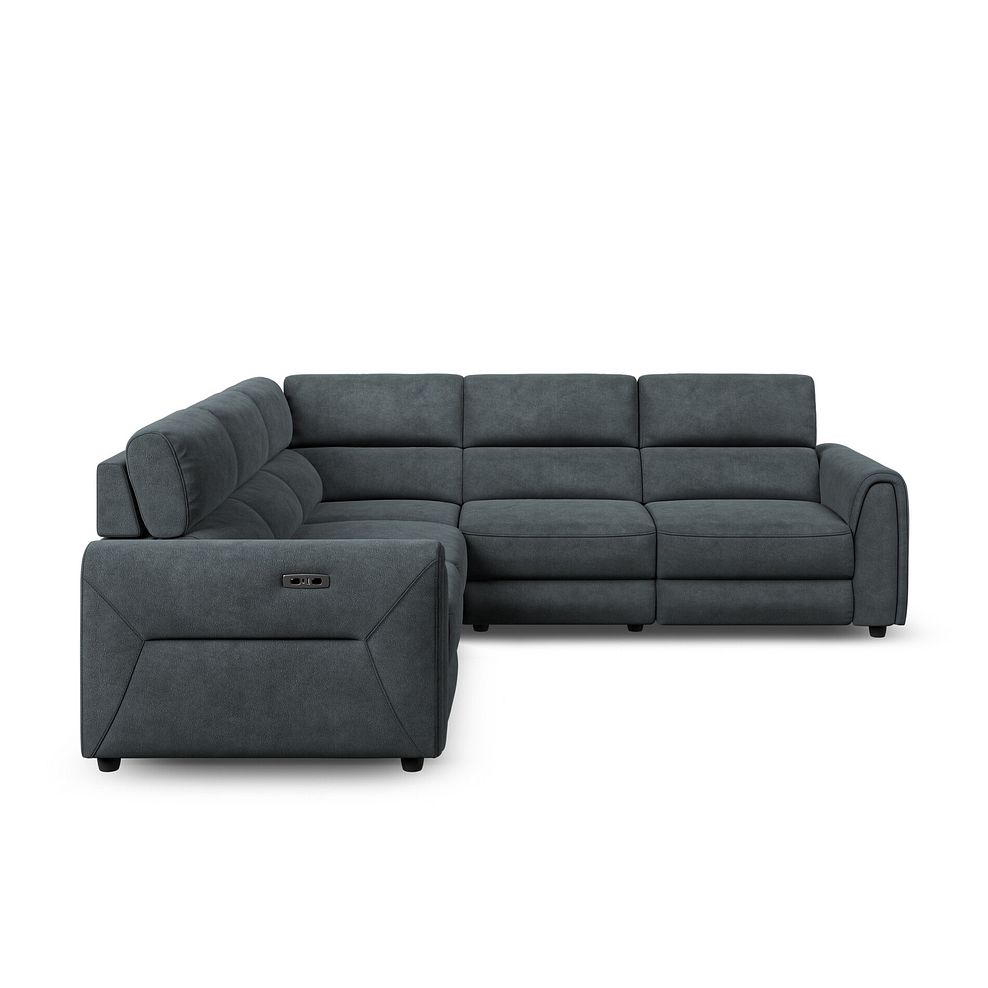 Santorini Modular 5 Seater Electric Reclining Corner Sofa with Power Headrests in Nomad Harbour Mist Fabric- GROUP 3 6