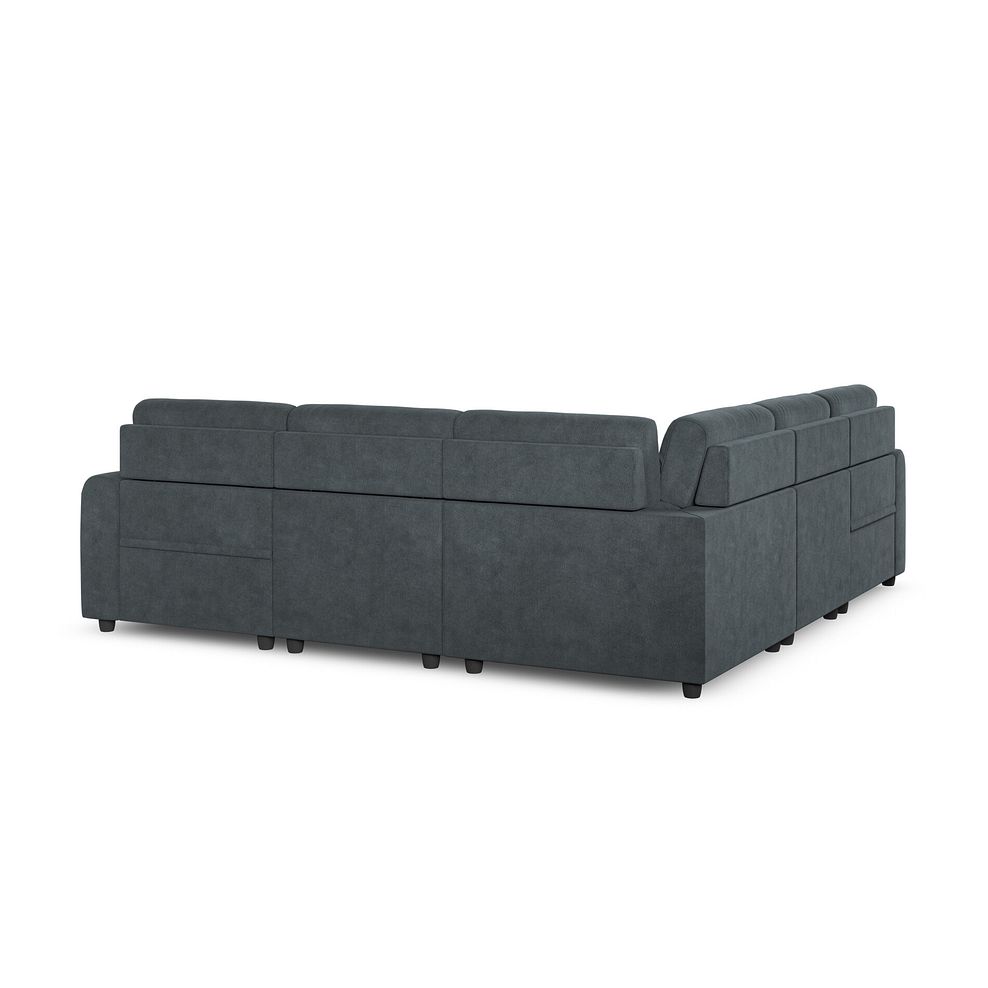 Santorini Modular 5 Seater Electric Reclining Corner Sofa with Power Headrests in Nomad Harbour Mist Fabric- GROUP 3 7