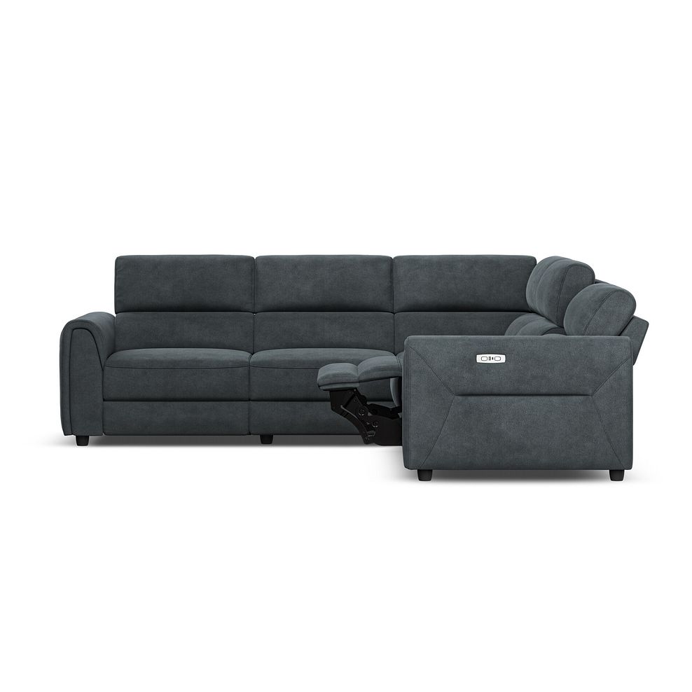 Santorini Modular 5 Seater Electric Reclining Corner Sofa with Power Headrests in Nomad Harbour Mist Fabric- GROUP 3 9