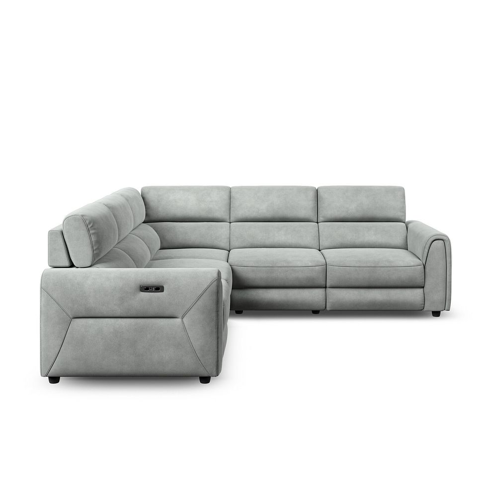 Santorini Modular 5 Seater Electric Reclining Corner Sofa with Power Headrests in Nomad Pebble Fabric- GROUP 3 6