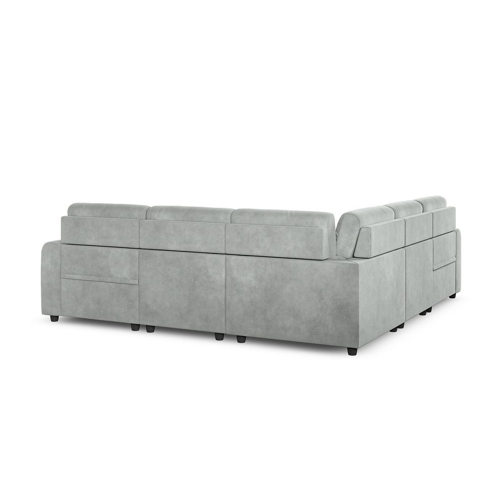 Santorini Modular 5 Seater Electric Reclining Corner Sofa with Power Headrests in Nomad Pebble Fabric- GROUP 3 7