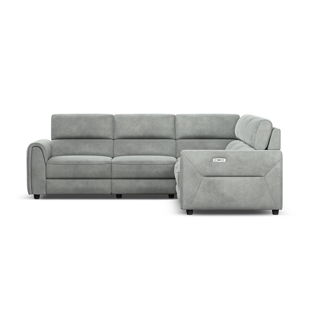 Santorini Modular 5 Seater Electric Reclining Corner Sofa with Power Headrests in Nomad Pebble Fabric- GROUP 3 8
