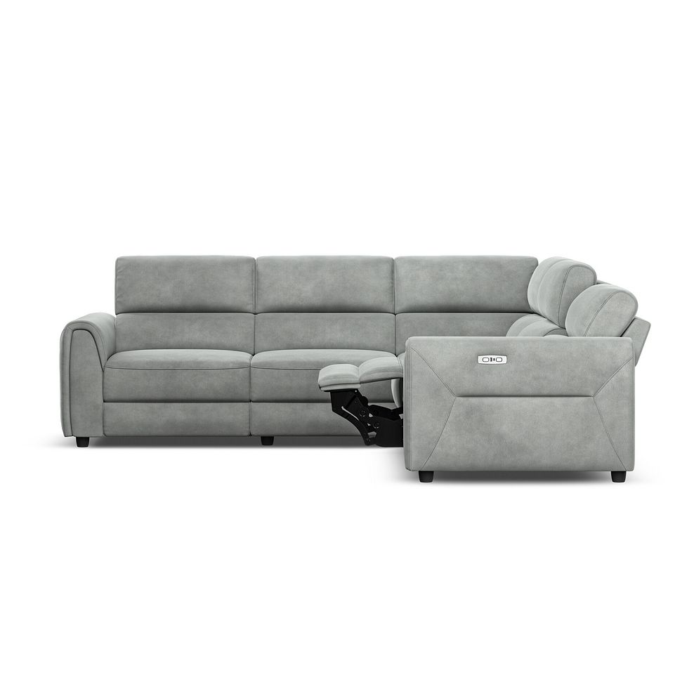 Santorini Modular 5 Seater Electric Reclining Corner Sofa with Power Headrests in Nomad Pebble Fabric- GROUP 3 9