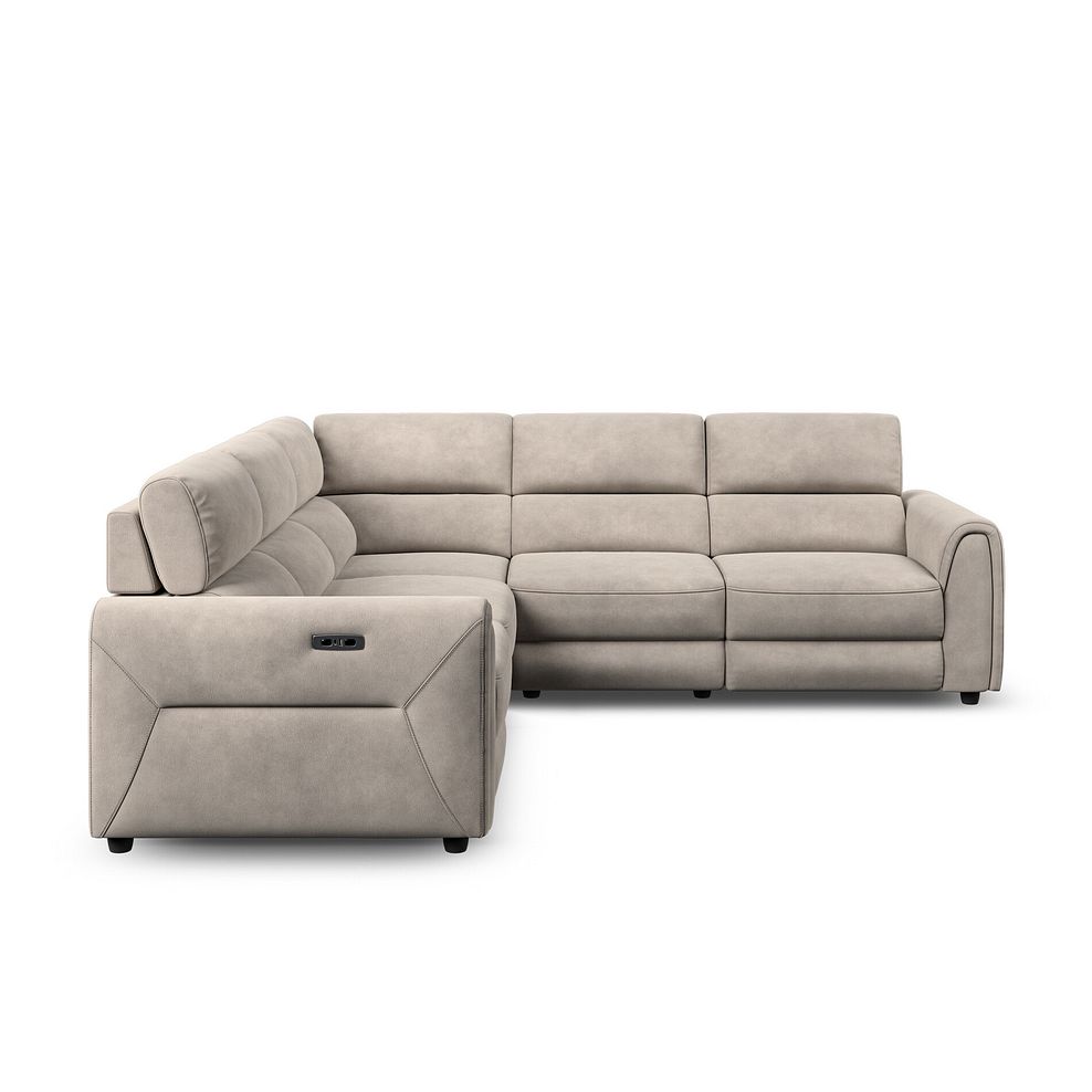 Santorini Modular 5 Seater Electric Reclining Corner Sofa with Power Headrests in Nomad Sahara Fabric- GROUP 3 6