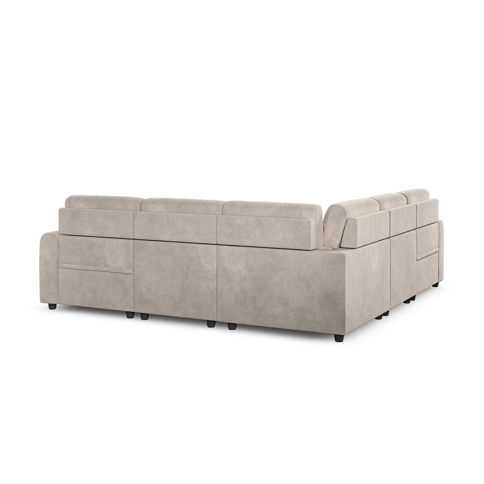 Santorini Modular 5 Seater Electric Reclining Corner Sofa with Power Headrests in Nomad Sahara Fabric- GROUP 3 7