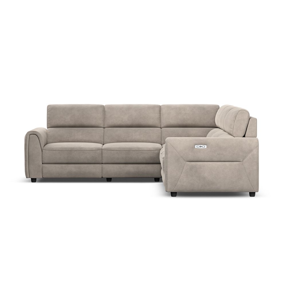 Santorini Modular 5 Seater Electric Reclining Corner Sofa with Power Headrests in Nomad Sahara Fabric- GROUP 3 8