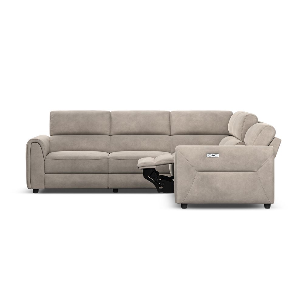 Santorini Modular 5 Seater Electric Reclining Corner Sofa with Power Headrests in Nomad Sahara Fabric- GROUP 3 9
