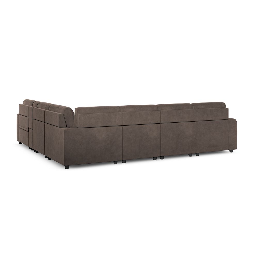 Santorini Modular 6 Seater Power Chaise Left Hand Corner Sofa and Power Headrests in Nomad Driftwood Fabric  - GROUP 18 7