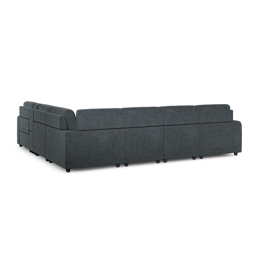 Santorini Modular 6 Seater Power Chaise Left Hand Corner Sofa and Power Headrests in Nomad Harbour Mist Fabric  - GROUP 18 7