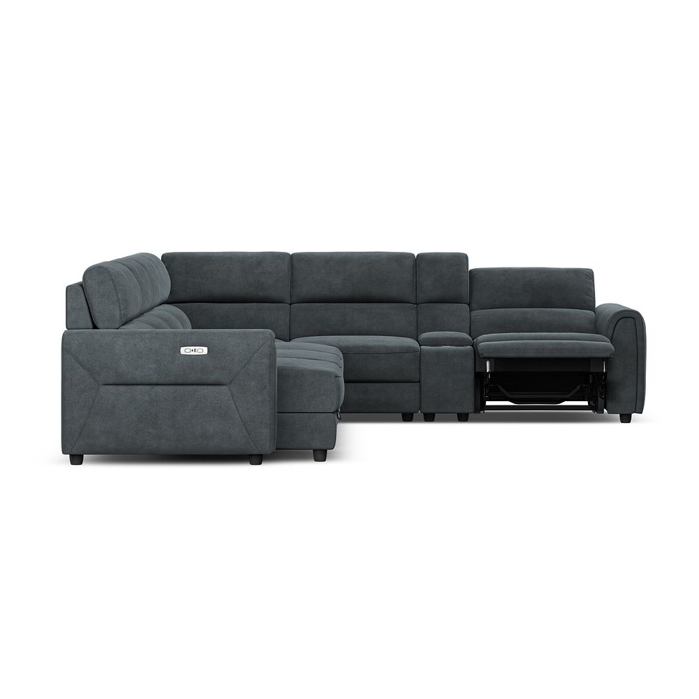Santorini Modular 6 Seater Power Chaise Left Hand Corner Sofa and Power Headrests in Nomad Harbour Mist Fabric  - GROUP 18 8