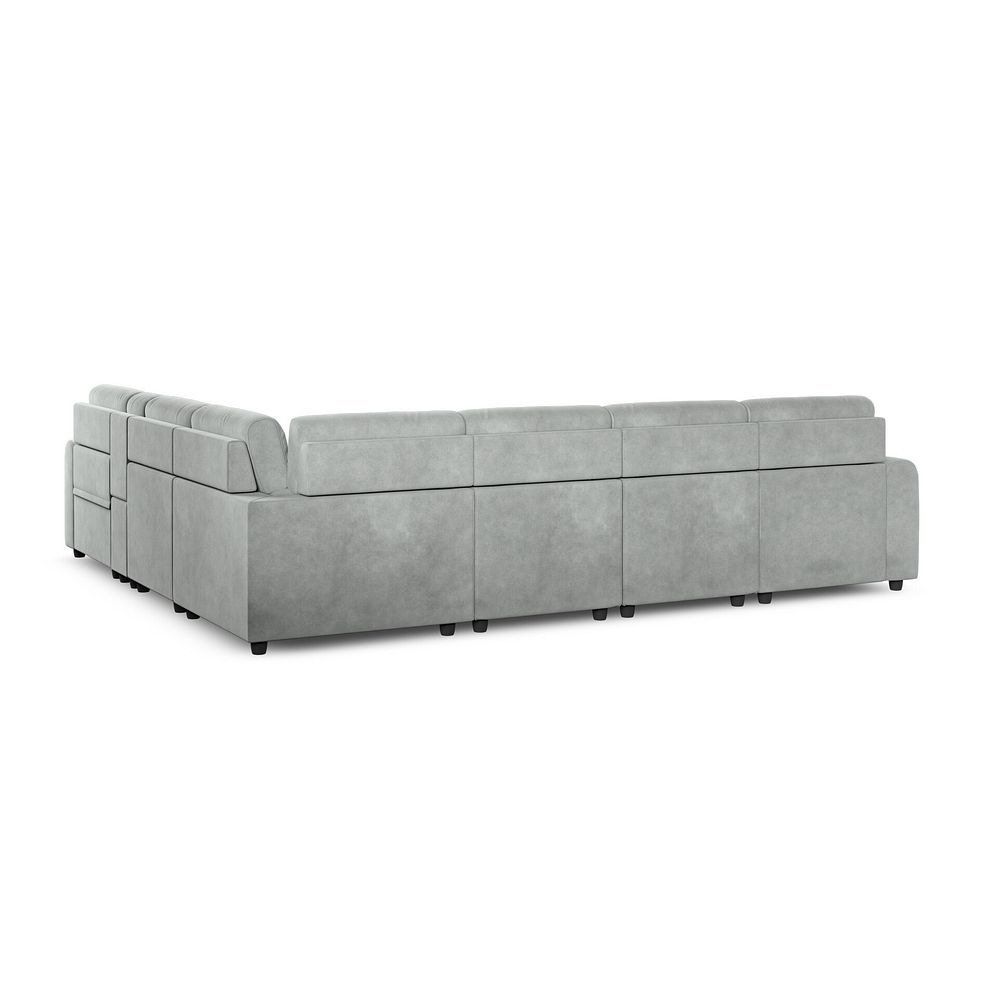 Santorini Modular 6 Seater Power Chaise Left Hand Corner Sofa and Power Headrests in Nomad Pebble Fabric  - GROUP 18 7