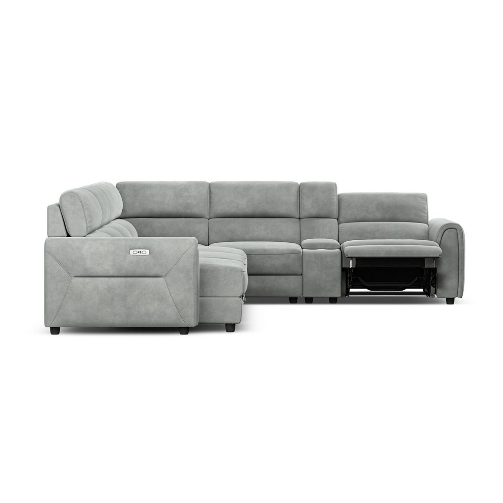 Santorini Modular 6 Seater Power Chaise Left Hand Corner Sofa and Power Headrests in Nomad Pebble Fabric  - GROUP 18 8