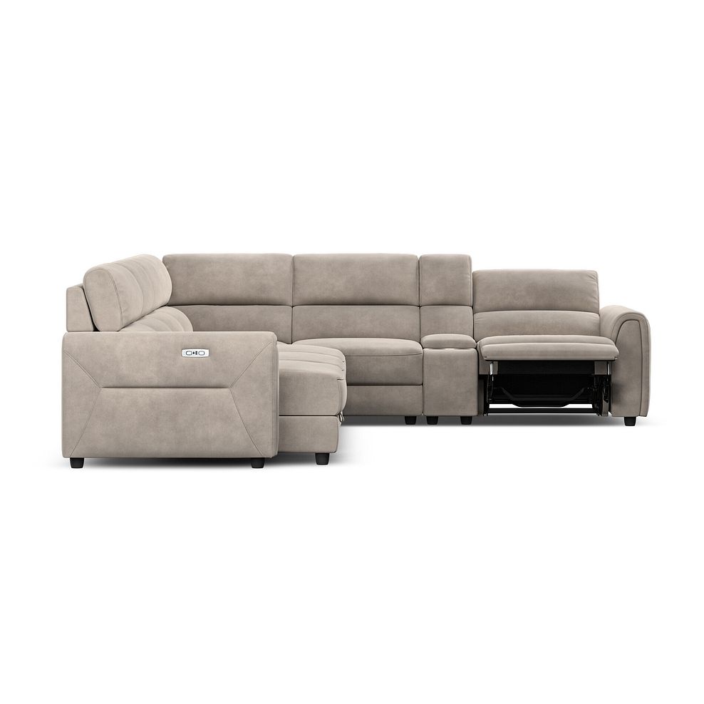 Santorini Modular 6 Seater Power Chaise Left Hand Corner Sofa and Power Headrests in Nomad Sahara Fabric  - GROUP 18 8