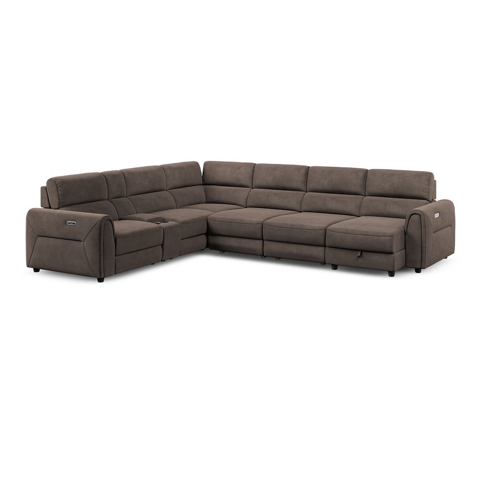 Santorini Modular 6 Seater Power Chaise Right Hand Corner Sofa and Power Headrests in Nomad Driftwood Fabric  - GROUP 19 3