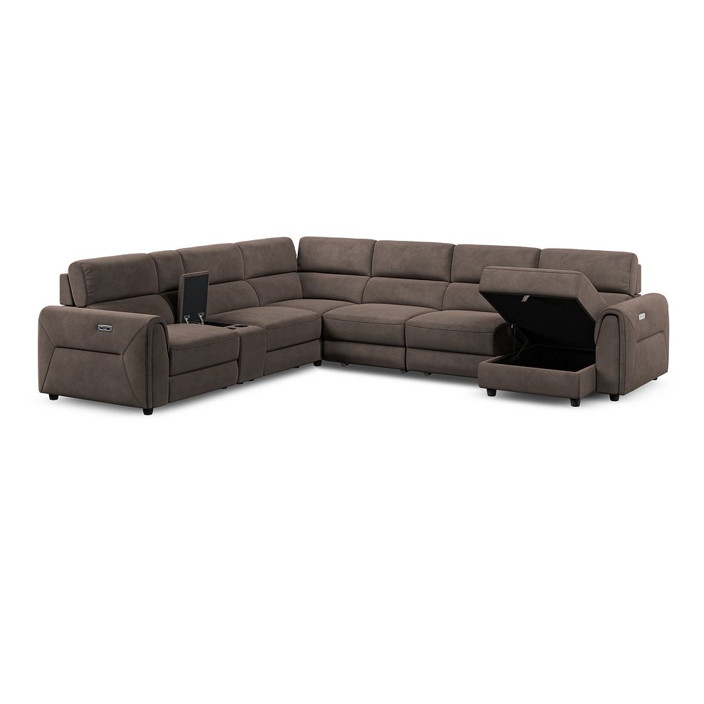 Santorini Modular 6 Seater Power Chaise Right Hand Corner Sofa and Power Headrests in Nomad Driftwood Fabric  - GROUP 19 4