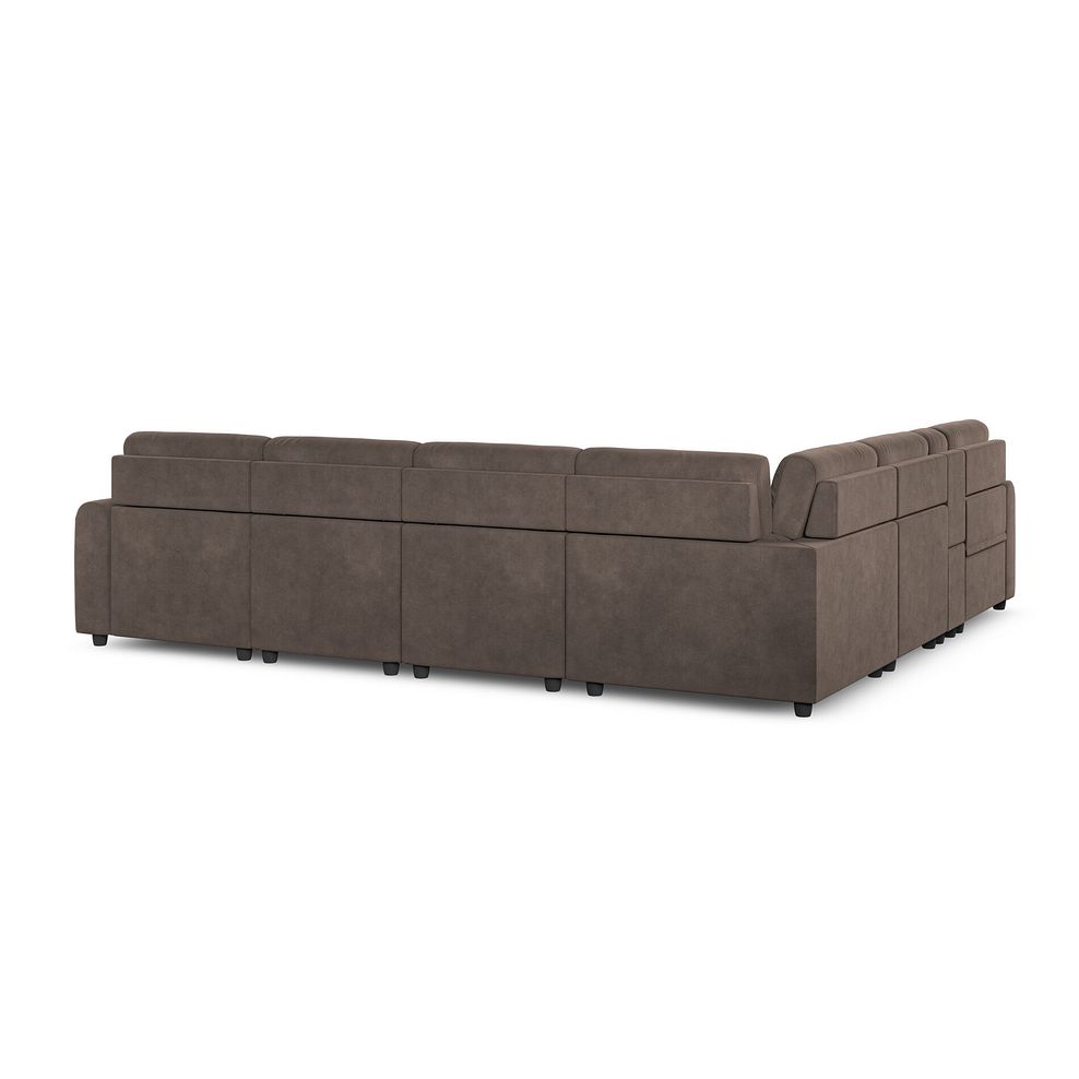 Santorini Modular 6 Seater Power Chaise Right Hand Corner Sofa and Power Headrests in Nomad Driftwood Fabric  - GROUP 19 6