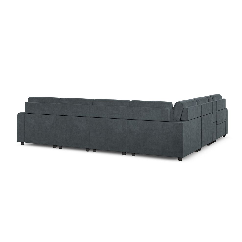 Santorini Modular 6 Seater Power Chaise Right Hand Corner Sofa and Power Headrests in Nomad Harbour Mist Fabric  - GROUP 19 6