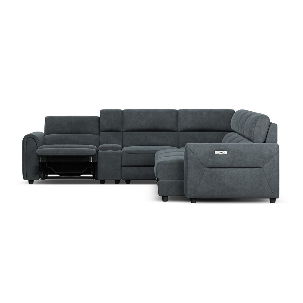 Santorini Modular 6 Seater Power Chaise Right Hand Corner Sofa and Power Headrests in Nomad Harbour Mist Fabric  - GROUP 19 7