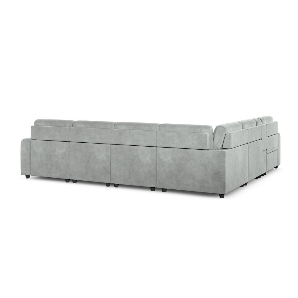 Santorini Modular 6 Seater Power Chaise Right Hand Corner Sofa and Power Headrests in Nomad Pebble Fabric  - GROUP 19 6