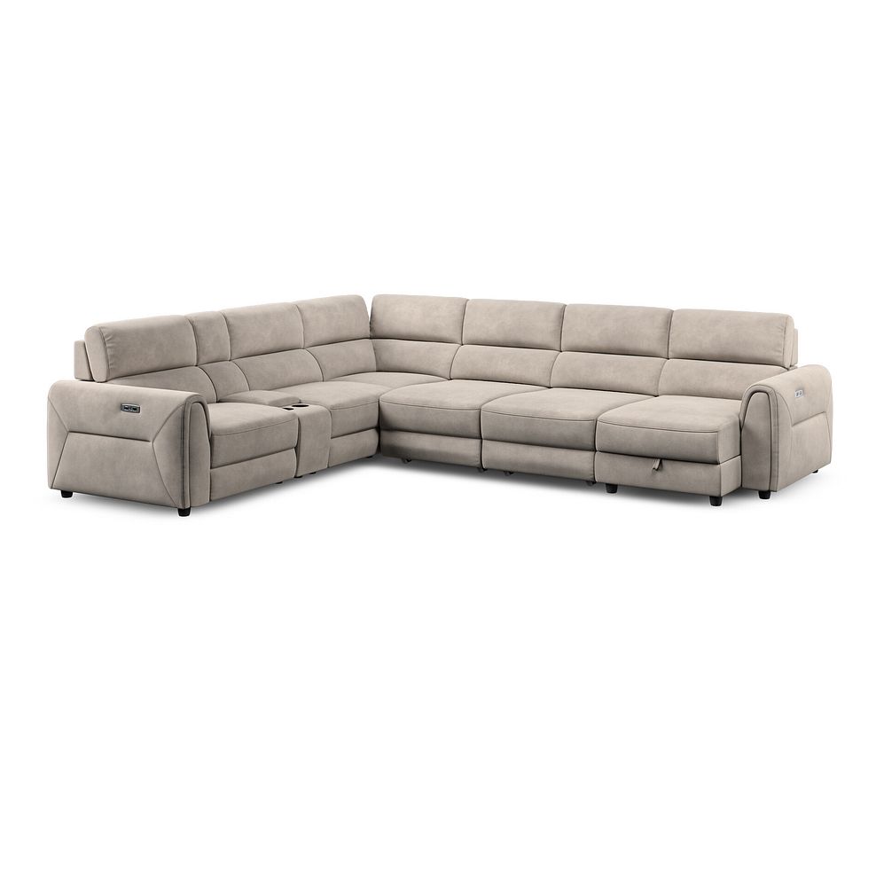 Santorini Modular 6 Seater Power Chaise Right Hand Corner Sofa and Power Headrests in Nomad Sahara Fabric  - GROUP 19 3